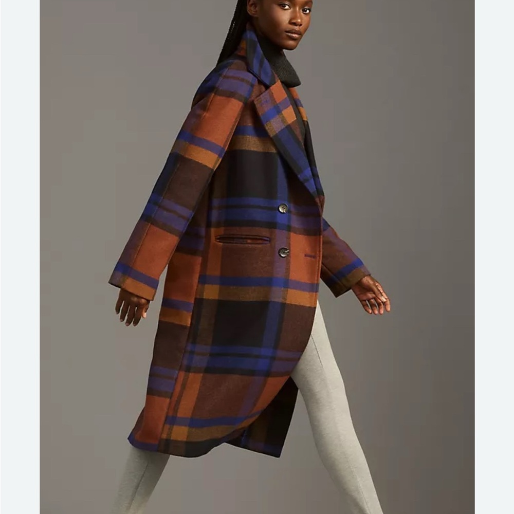 Anthro plaid topcoat — gorgeous plaid! GUC Get ready for fall!